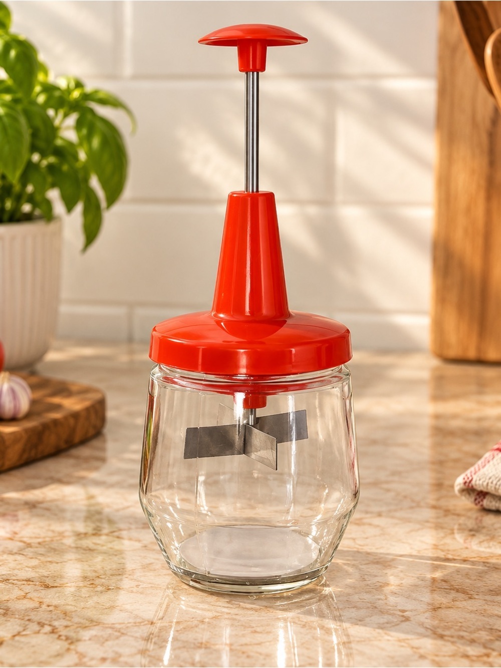 ANDROCK Vintage Glass Food Chopper –